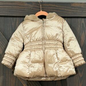 Mayoral Girl’s Infants Gold Puffer Jacket‎ Coat Size 12 Months